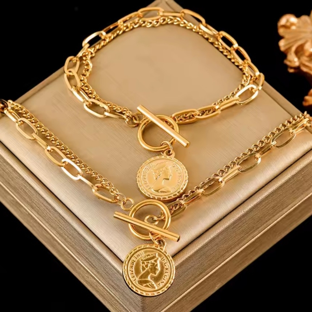 Stainless Steel Necklace and Bracelet Set